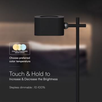 Lampă LED reîncărcabilă magnetică dimabilă de masă 4 în 1 LED/3W/5V 3000-6000K 1800 mAh negru