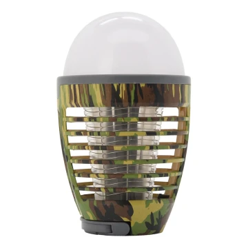Lampă LED portabilă reîncărcabilă cu capcană pentru insecte LED/2W/3,7V 1800 mAh IPX4 camuflaj