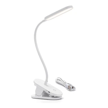 Lampă LED reîncărcabilă dimabilă de masă cu clemă Aigostar LED/2,5W/5V 1200mAh alb