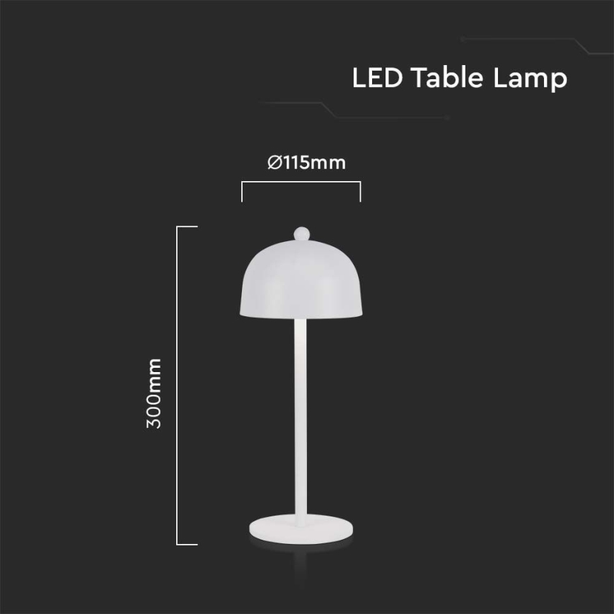 Lampă LED reîncărcabilă tactilă dimabilă de masă LED/1W/5V 3000-6000K 1800 mAh alb