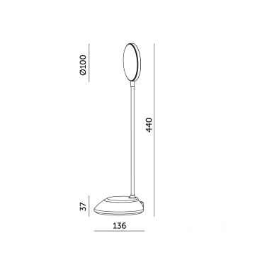 Lampă LED reîncărcabilă dimabilă de masă VISUA LED/5W/5V 3000-5000K 1200 mAh alb