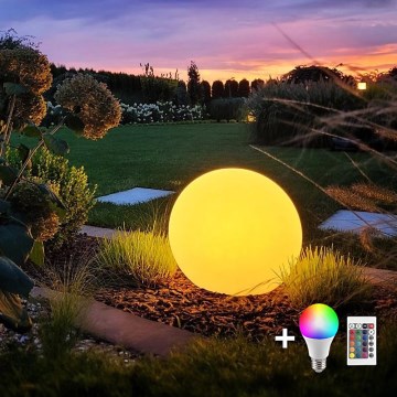 Lampă LED RGB dimabilă de exterior GLOBO 1xE27/8,5W/230V d. 60 cm IP44 + telecomandă