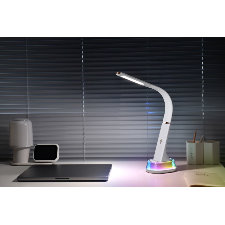 Lampă LED RGB dimabilă de masă cu încărcare fără fir CORELLA LED/7W/12/230V negru