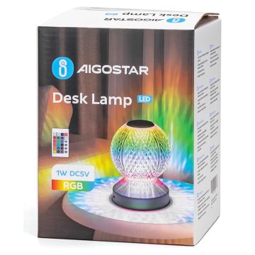 Lampă LED RGB reîncărcabilă dimabilă de masă LED/1W/5V 1800mAh 13,5 cm + telecomandă Aigostar