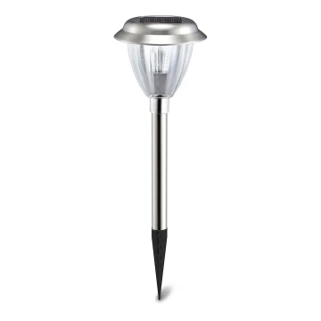 Lampă LED solară LED/0,08W/2V 30,4 cm 6500K IP44 crom