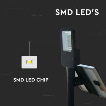 Lampă LED stradală solară dimabilă LED/50W/6,4V 4000K IP65 + telecomandă