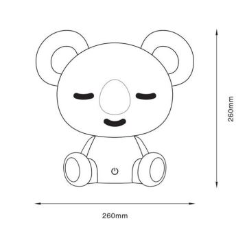 Lampă LED tactilă dimabilă de masă pentru copii Zuma Line LED/3W/230V gri koala