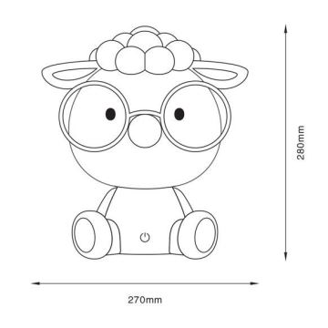 Lampă LED tactilă dimabilă de masă pentru copii Zuma Line LED/3W/230V gri oaie