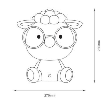 Lampă LED tactilă dimabilă de masă pentru copii Zuma Line LED/3W/230V roz oaie