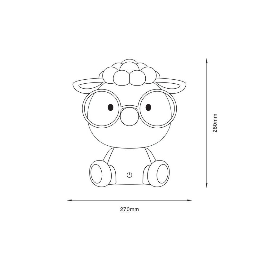 Lampă LED tactilă dimabilă de masă pentru copii Zuma Line LED/3W/230V roz oaie