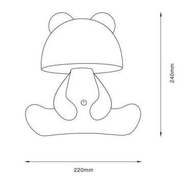 Lampă LED tactilă dimabilă de masă pentru copii Zuma Line LED/3W/230V roz ursuleț