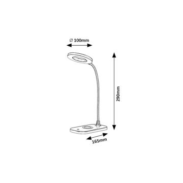 Lampă LED tactilă dimabilă de masă cu înărcare fără fir LED/5W/5V 2700-6000K negru Rabalux