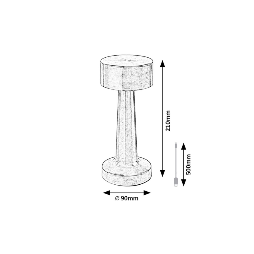 Lampă LED tactilă reîncărcabilă de masă Rabalux LED/2,7W/5V 1200mAh 3000/4000/6000K crom