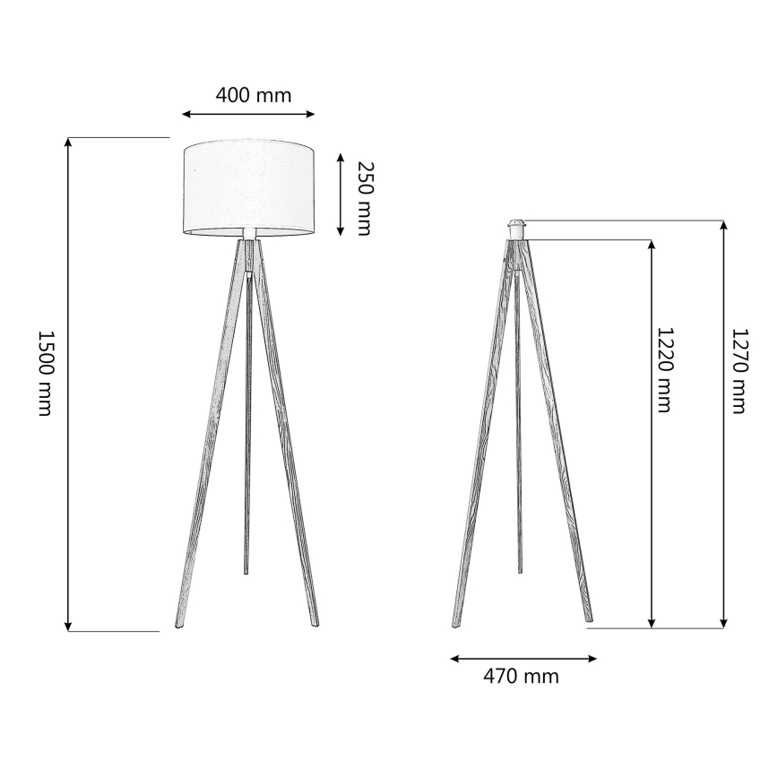 Lampadar ALBA 1xE27/60W/230V crem/pin