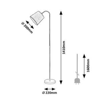 Lampadar 1xE27/25W/230V gri Rabalux