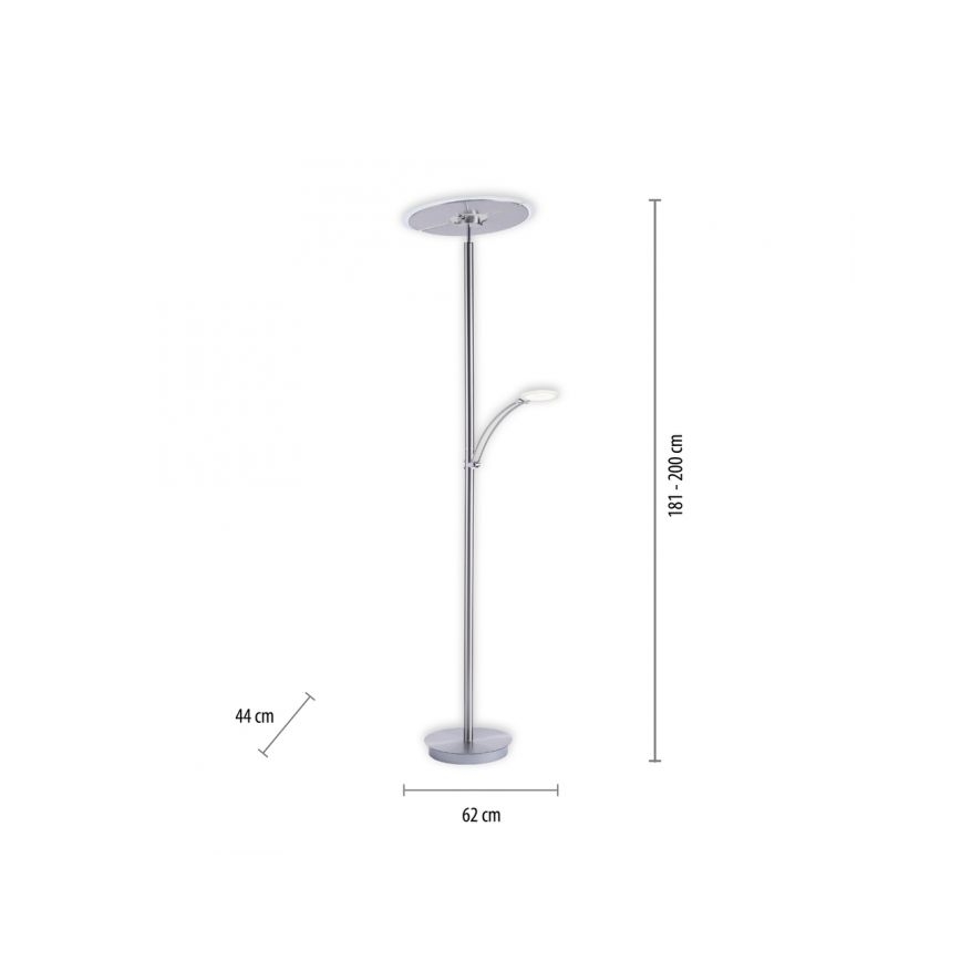 Lampadar LED dimabil ARTUR 2xLED/21W/230V +1xLED/6W crom Paul Neuhaus 673-55