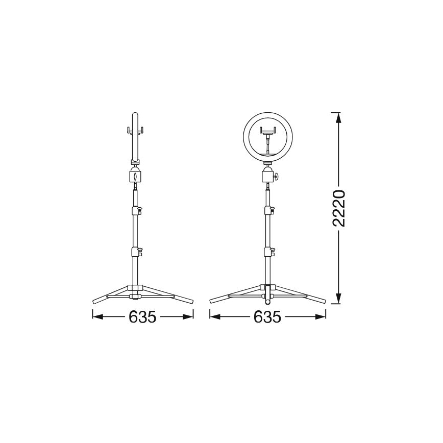 Lampadar LED dimabil cu trepied și suport pentru vloguri Ledvance LED/6W/USB 3000/4000/6500K