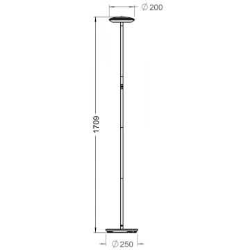 Lampadar LED dimabil Deko-Light 343028 BERMUDA LED/18W/230V 3000K negru