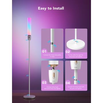 Lampadar LED dimabil Govee CYLINDER SMART RGBICWW 2200-6500K