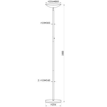 Lampadar LED dimabil Lucide 19791/20/02 ZENITH LED/20W/230V auriu