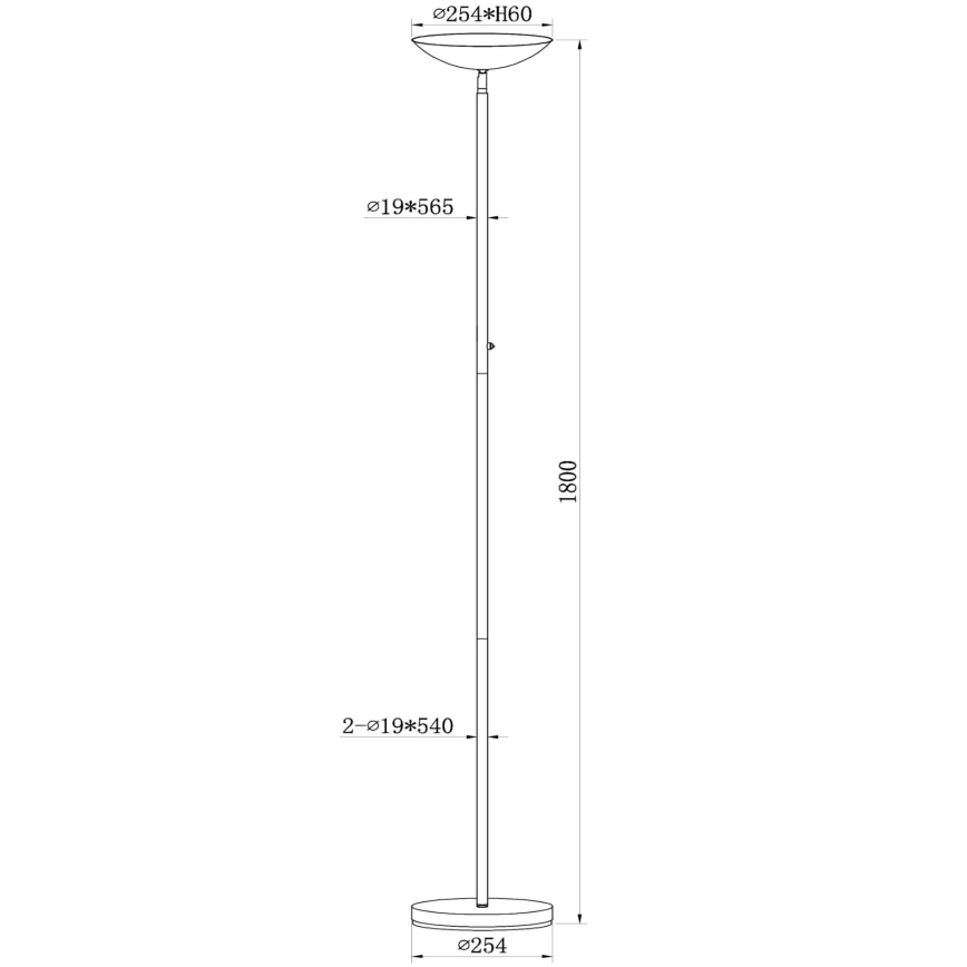 Lampadar LED dimabil Lucide 19791/20/02 ZENITH LED/20W/230V auriu