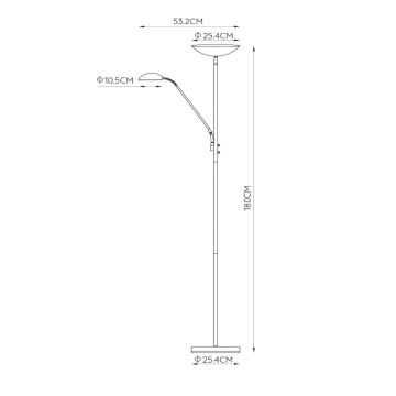 Lampadar LED dimabil Lucide 19791/24/02 ZENITH LED/20W + LED/4W/230V auriu