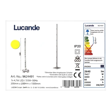 Lampadar LED dimabil MARGEAU 7xLED/4,7W/230V Lucande