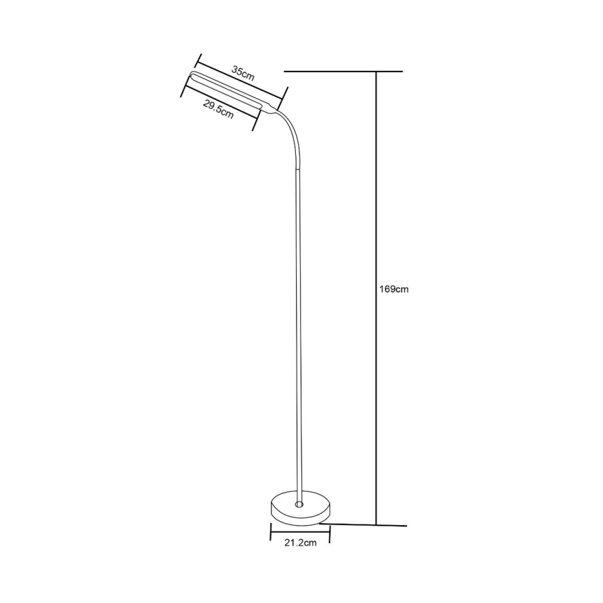 Lampadar LED dimabil Zuma Line LED/10W/230V 3000/4500/6500K negru