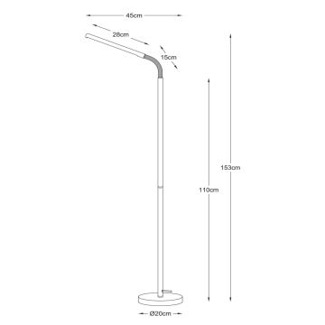 Lampadar LED Lucide 36712/05/30 GILLY LED/6W/230V negru