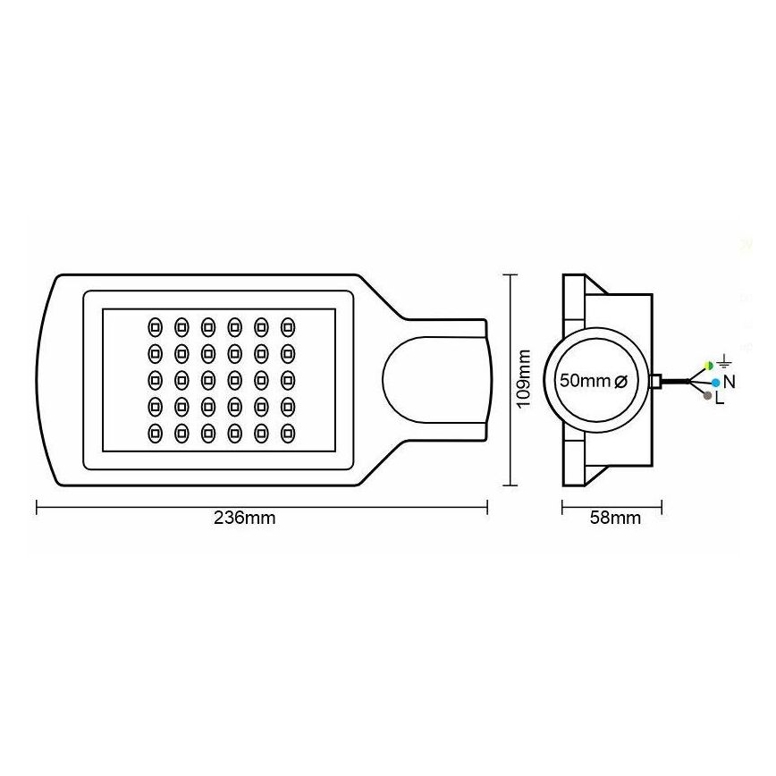 Lampadar LED stradal LED/30W/230V IP67
