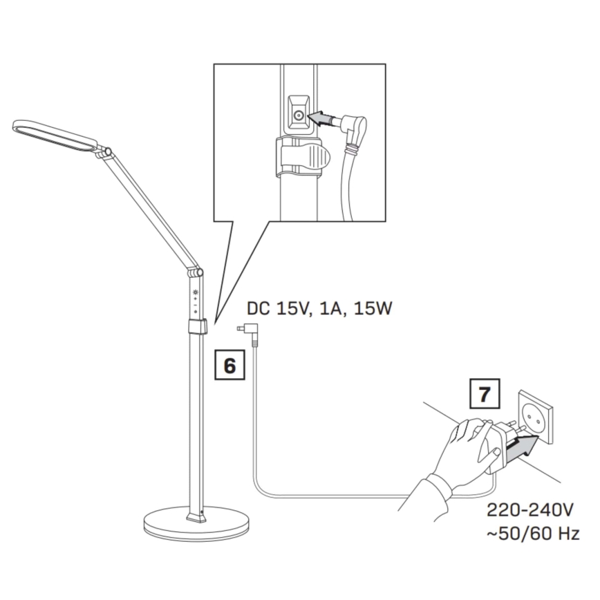 Lampadar LED tactil dimabil FERRARA LED/13W/230V 3000/4000/6000K alb