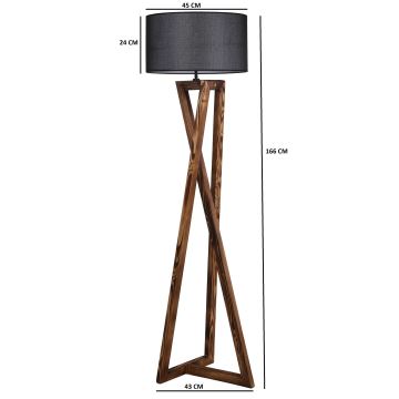 Lampadar MACKA 1xE27/60W/230V negru/maro