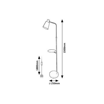 Lampadar cu raft Rabalux 1xE27/40W/230V negru