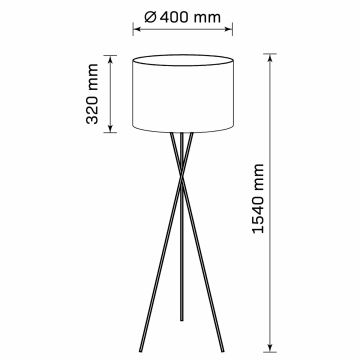 Lampadar TEKLA 1xE27/20W/230V negru