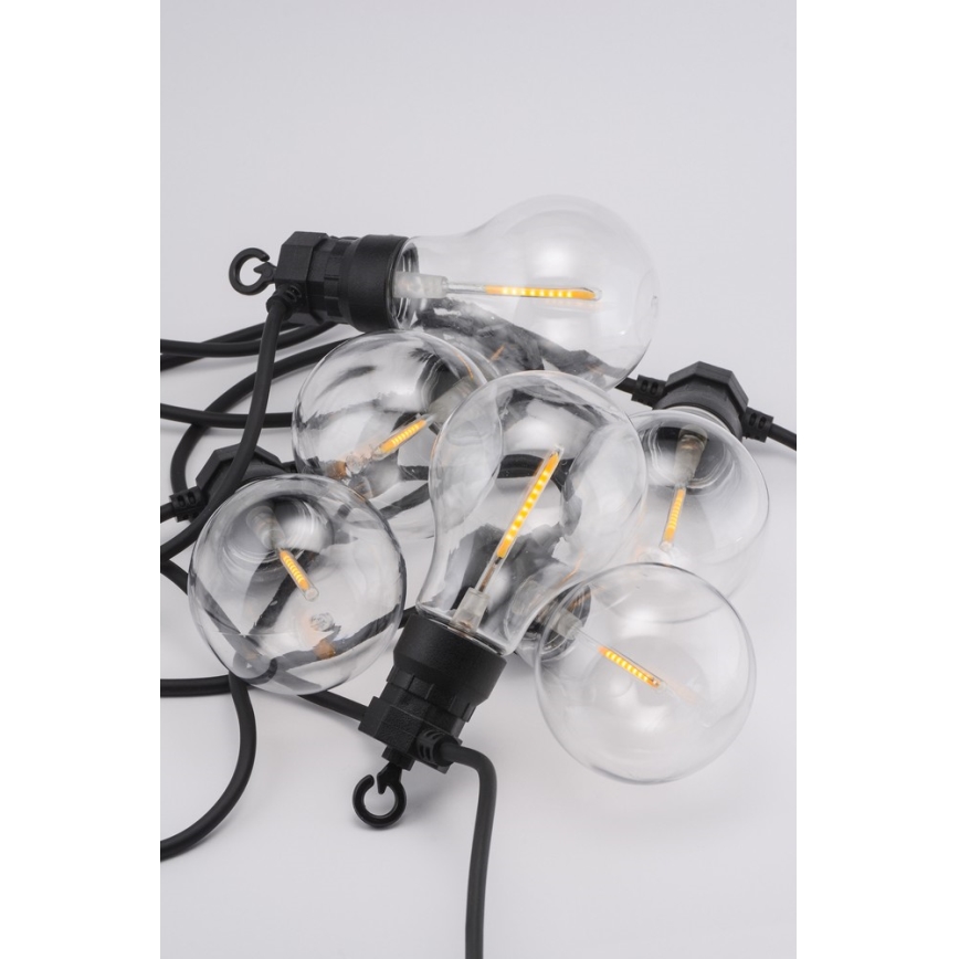 Lanț LED decorativ de exterior 10xA60 7,5m IP44 alb cald