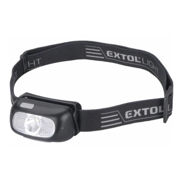 Lanternă frontală LED/5W/1000 mAh/3,7V IPX5 neagră Extol