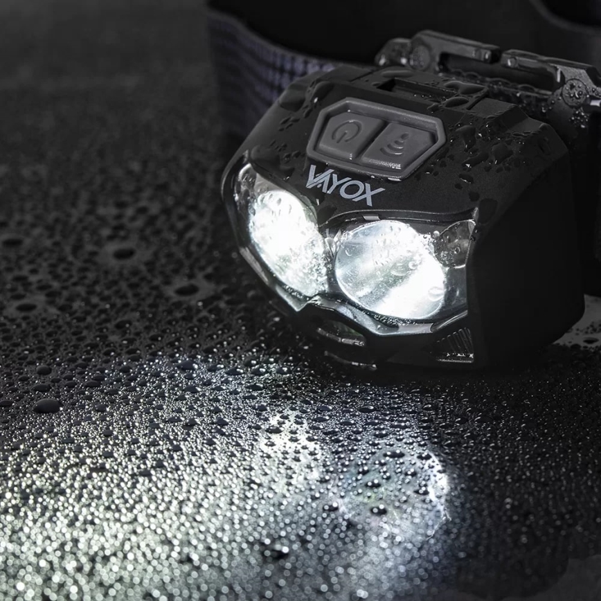 LED Dimmable rechargeable headlamp with sensor 2xLED/5W/5V/3xAAA IP65 500 lm 10,5 h 1200 mAh