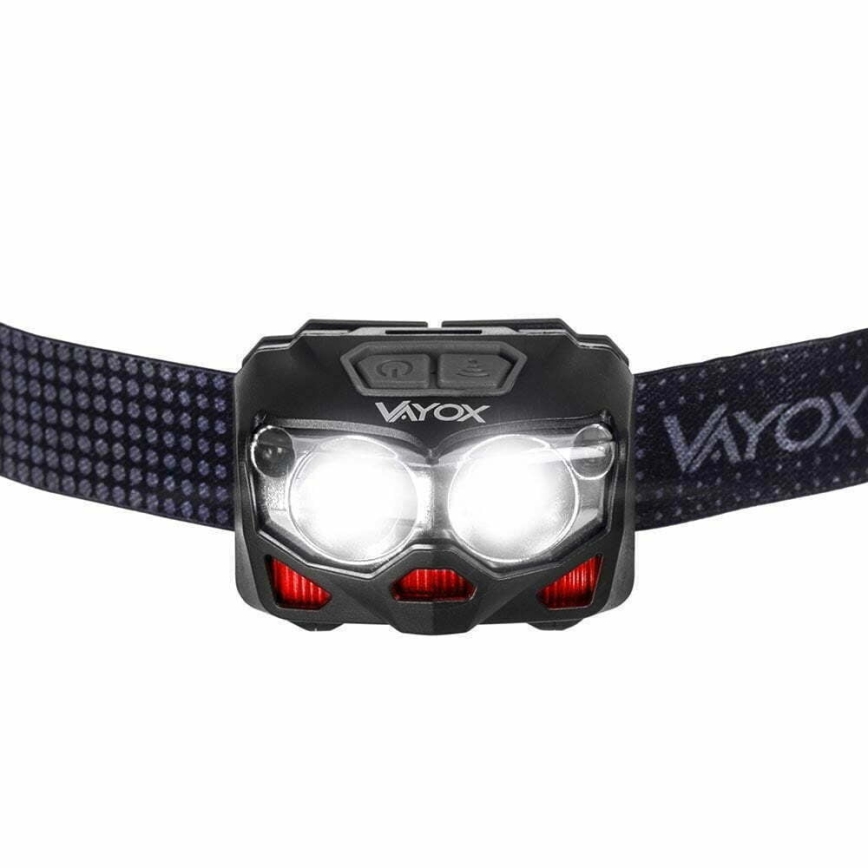 LED Dimmable rechargeable headlamp with sensor 2xLED/5W/5V/3xAAA IP65 500 lm 10,5 h 1200 mAh