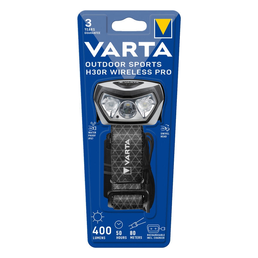 Lanternă frontală LED reîncărcabilă dimabilă Varta 18650101401 OUTDOOR SPORTS LED/5V 1800mAh IPX7