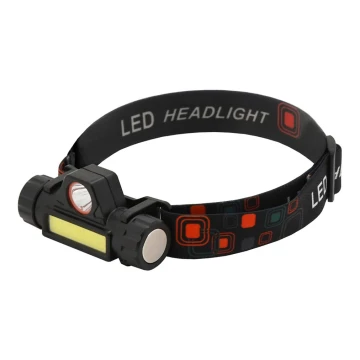 Lanternă frontală LED reîncărcabilă LED/1200mAh neagră/roșie