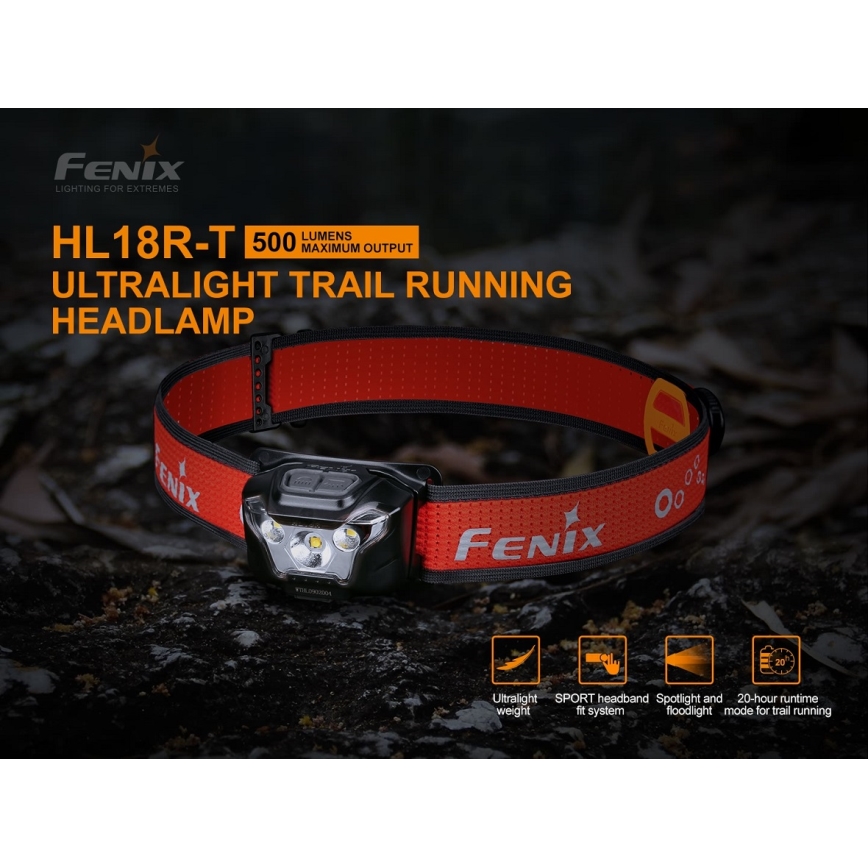 Lanternă frontală LED reîncărcabilă LED/3xAAA IP66 500 lm 300 de ore Fenix HL18RTRAIL