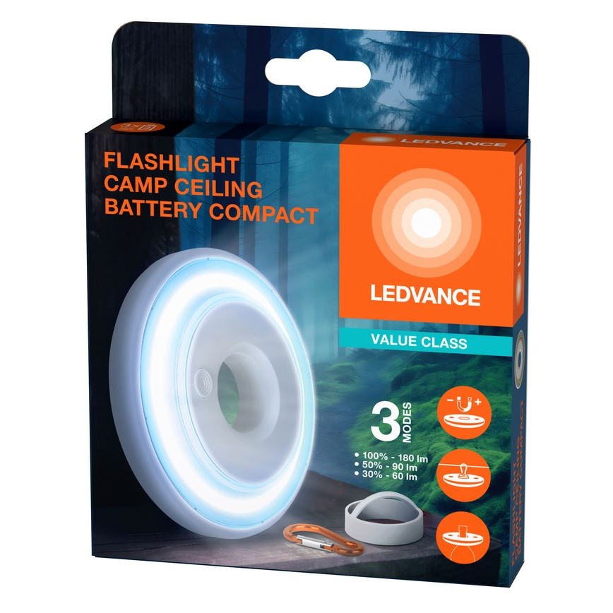 Lanternă LED dimabilă Ledvance FLASHLIGHT CAMP LED/2,2W/3xAAA