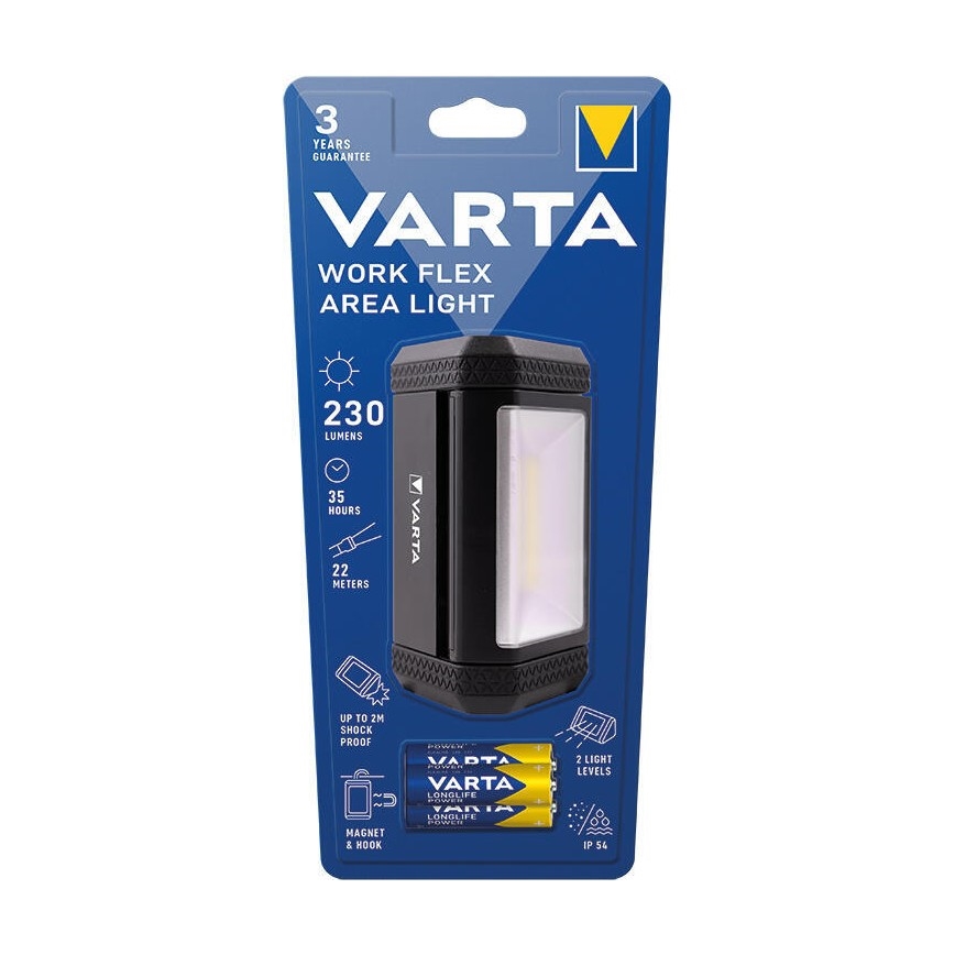 Lanternă LED portabilă Varta 17648101421 WORK FLEX AREA LIGHT LED/3xAA IP54