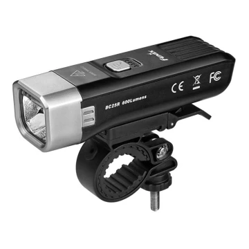 Lanternă LED reîncărcabilă pentru bicicletă LED/USB IP66 600 lm 36 de ore Fenix BC25R