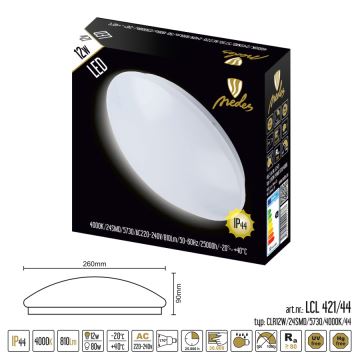 Nedes LCL421/44 - LED Plafoniera baie LED/12W/230V