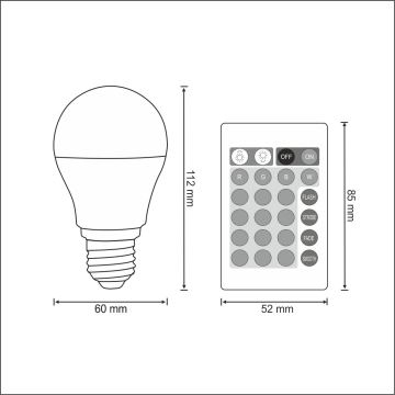 LED RGB Bec cu intensitate variabila E27/6W/230V 3000K