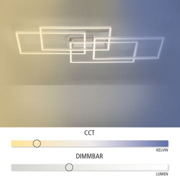 Leuchten Direkt 14151-55 - LED Plafonieră dimmabilă IVEN 4xLED/12W/230V + telecomandă