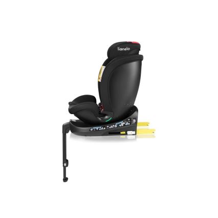 Lionelo - Scaun auto rotativ cu bază NAVY i-Size 40-150 cm negru/roșu