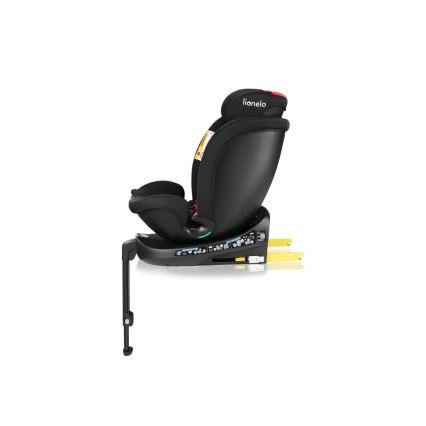 Lionelo - Scaun auto rotativ cu bază NAVY i-Size 40-150 cm negru/roșu