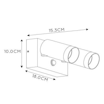 Lucide 09831/01/31 - Corp de iluminat de exterior cu senzor TAYLOR 1xGU10/50W/230V IP54